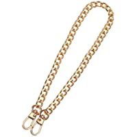 Correa de cadena plana alrededor de 100 cm de metal para bolso de mano- con mango de repuesto- color dorado